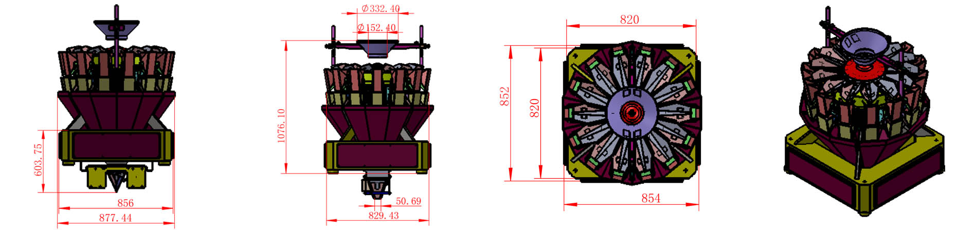 迷你14头部Multihead Leader绘图